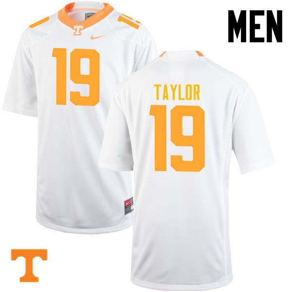 Men #19 Darrell Taylor Tennessee Volunteers College Football Jerseys-White